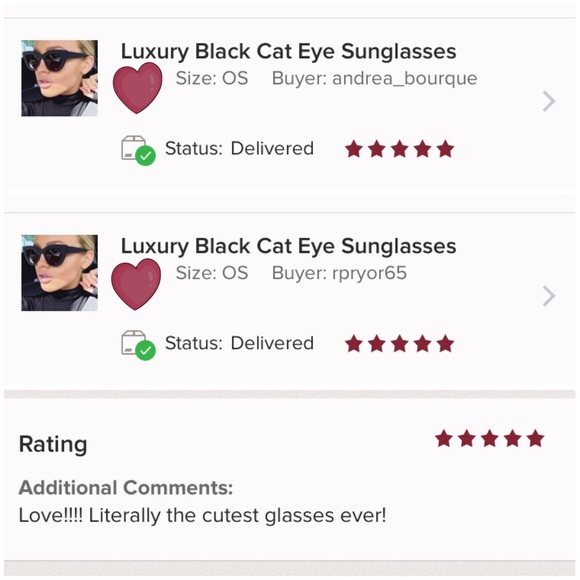 ♡ Cat Eye ♡ Luxury Sunglasses - Picture 7 of 7